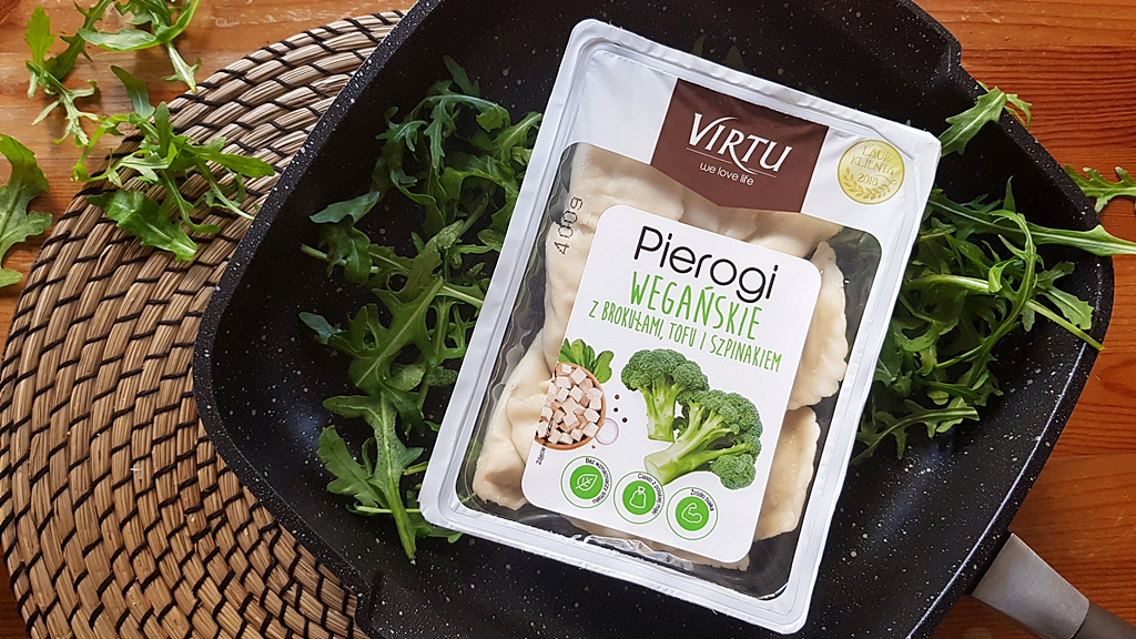 Pierogi wegańskie Virtu (z brokułami, tofu i szpinakiem) z Lidla