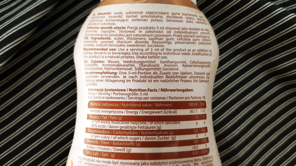 AllNutrition Creamy Toffee (sos zero kalorii) - skład i tabela wartości odżywczych